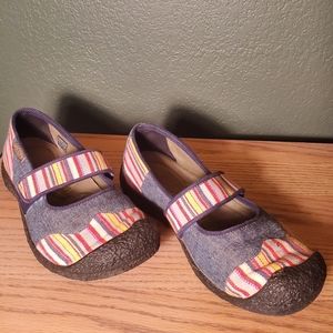 Keen Harvest Denim with stripes Mary Jane Flats